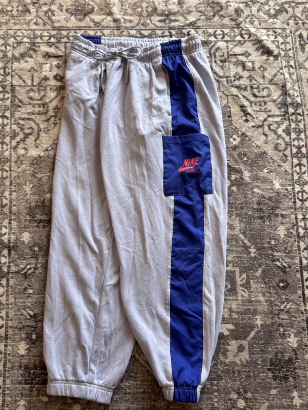Nike lavender Joggers with purple Side Stripe and hot pink  Logo